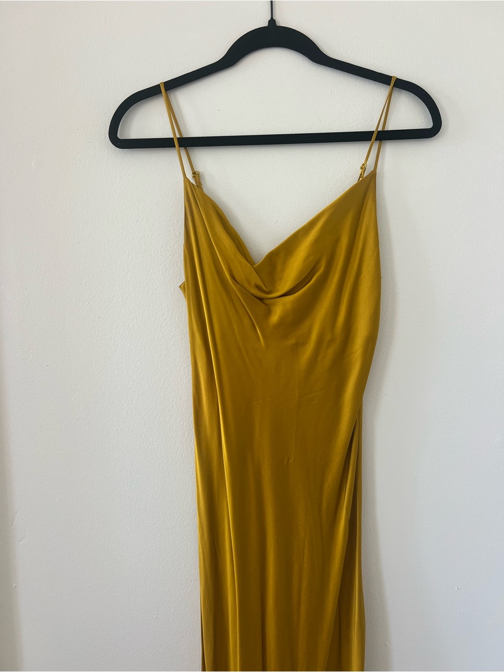 ZARA Satin Slip Cowl Neck Midi Dress (Size XS)